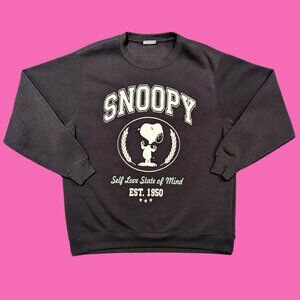 Charlie Brown, Snoopy, Peanuts Black Crewneck Size M
